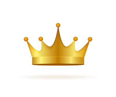 Golden Crown With Gradient Mesh. Vector stock illu