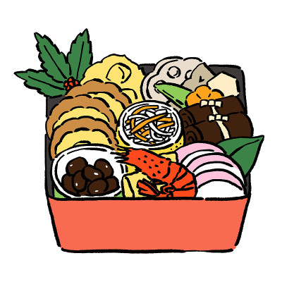 水墨画风格的大濑年糕矢量插图