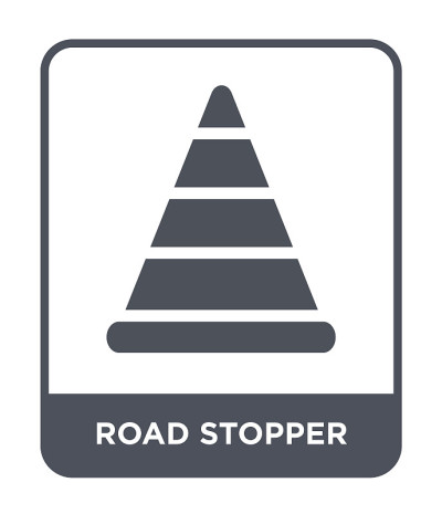road stopper icon vector on white background, road