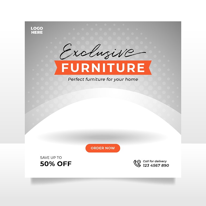 Minimalist furniture sale banner or social media p预览效果