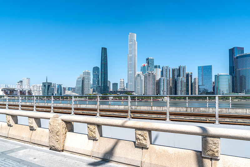 广州珠江新城地标建筑景观天际线