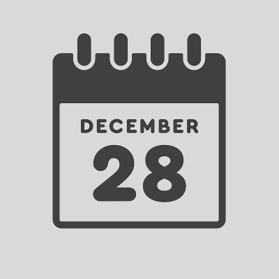 图标日日期12月28日，模板日历页
