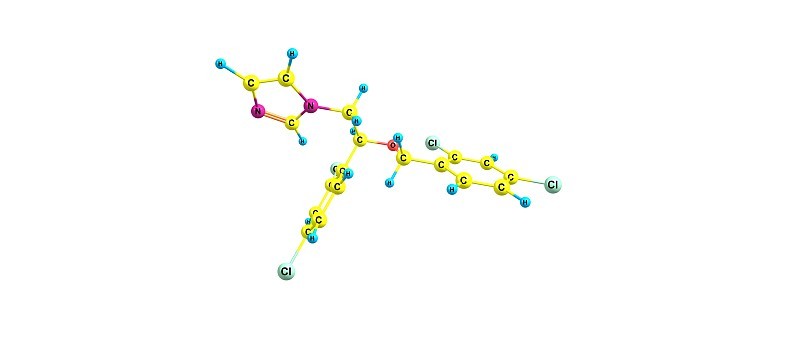 咪康唑分子结构孤立于白色