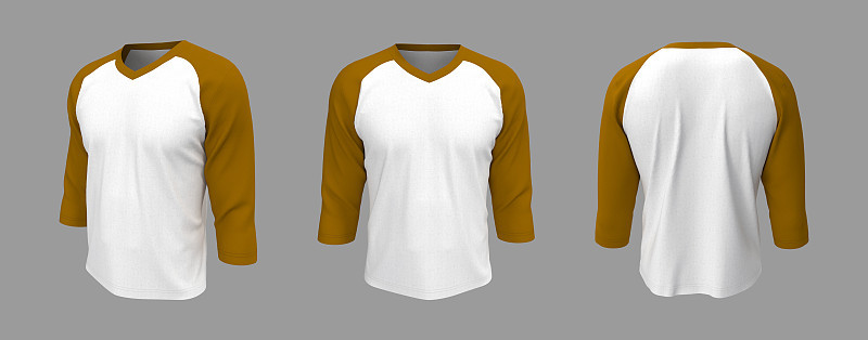 长袖raglan t恤模型