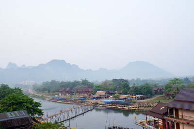 老挝万荣松江地标桥