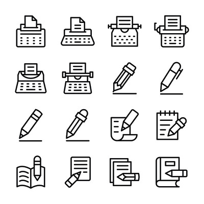 内容作家线向量图标集