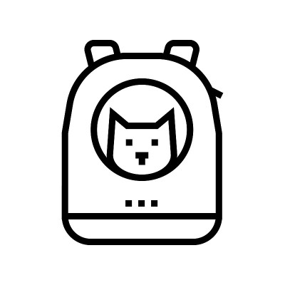 背包猫携带线图标矢量插图