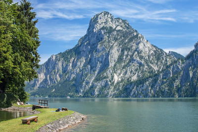 湖Traunsee,上奥地利州