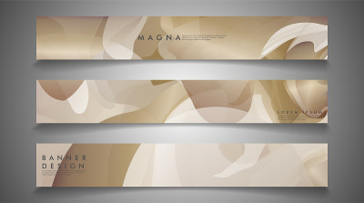 Vector banners with liquid wave background suitabl