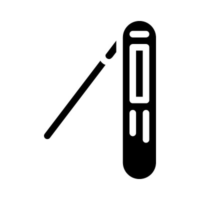 厨房温度计字形图标矢量插图