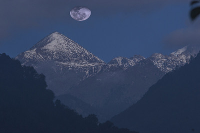 干城章嘉山月食夜