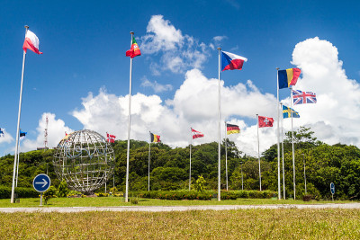 法属圭亚那库鲁的圭亚那空间中心欧空局成员的旗帜