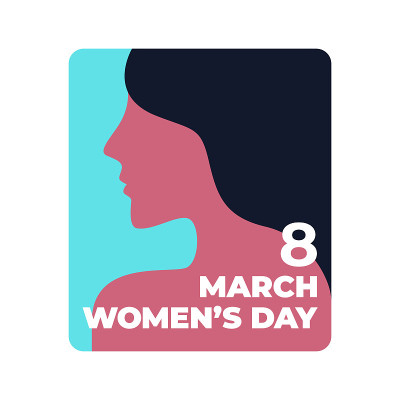 美丽的女孩矢量插图形式侧视图为3月8日国际妇女节海报背景模板设计。