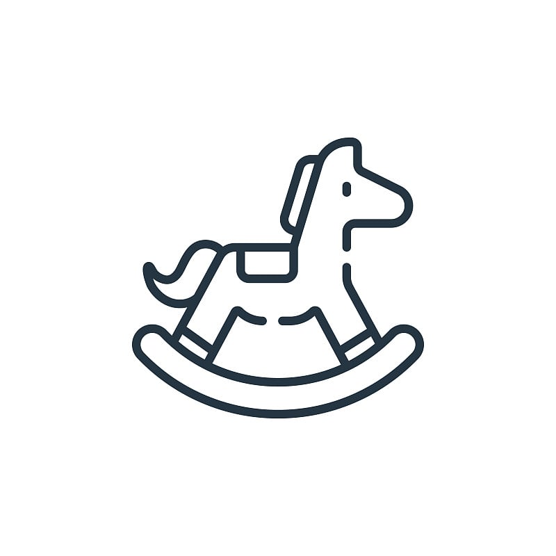 rocking horse vector icon isolated on white backgr