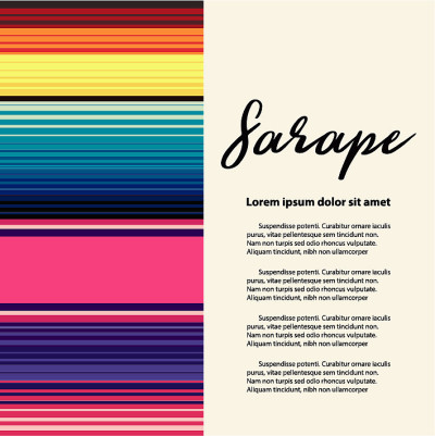色彩丰富的墨西哥传统Sarape构图-复制空间