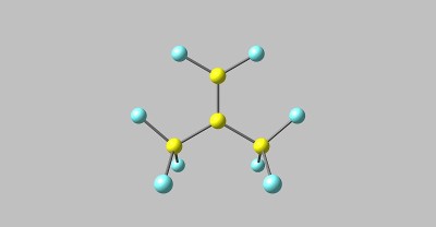灰上孤立的全氟异丁烯分子结构