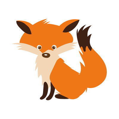 Cartoon of a fox kawaii