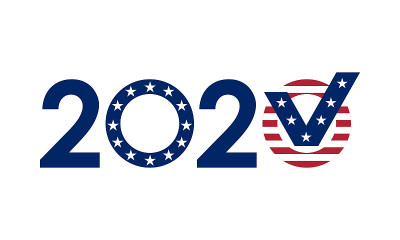 2020年美国数字旗颜色，矢量插图