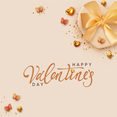 Valentines Day holiday card. Background with reali