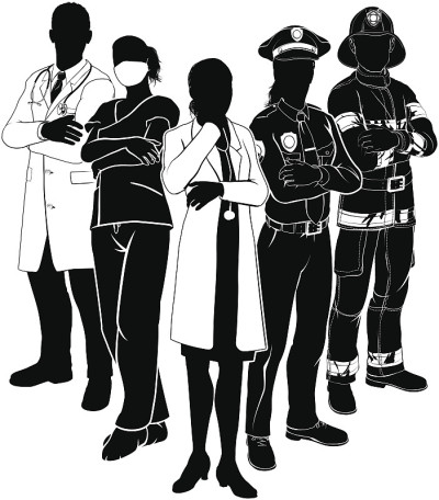 警察消防医生紧急救援小组剪影