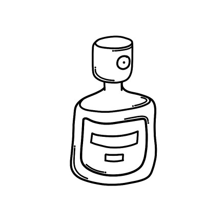 香水涂鸦矢量图标。手绘素描插图卡通线eps10