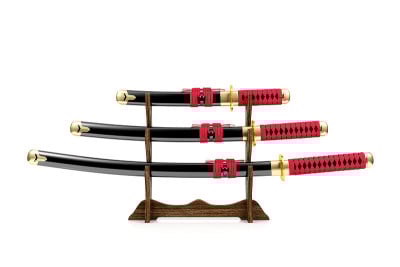 日本武士刀孤立在白色背景，3D渲染