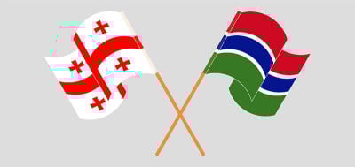 Crossed flags of Georgia and the Gambia