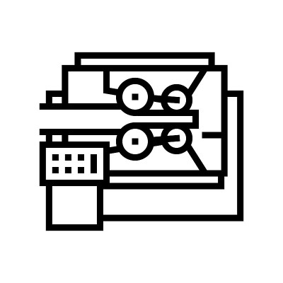 金属加工设备线图标矢量插图