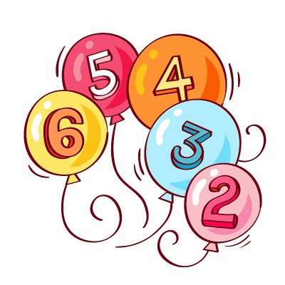 气球上数字的插图