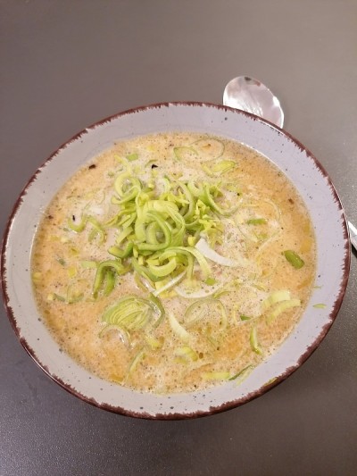 韭菜肉末芝士汤