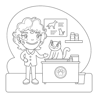 兽医着色页面