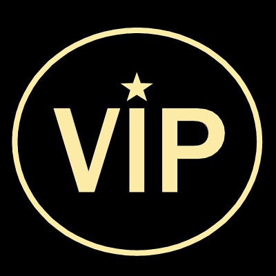 Vip图标的金色轮廓。孤立字符的命名。三维渲染