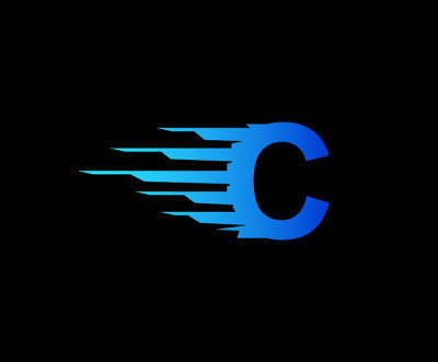快动C字母图标设计。