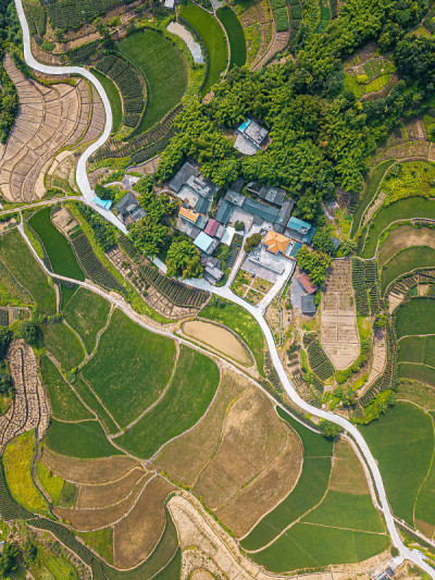 航拍中国重庆的乡村景观