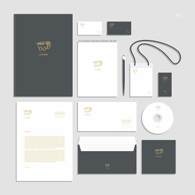 抽象的企业形象。文具。创意设计。