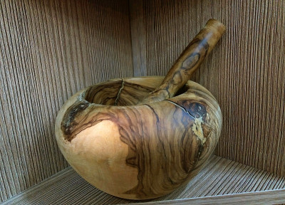 木制器皿，纪念品在希腊的商店