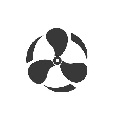 螺旋桨图标。风扇矢量图标