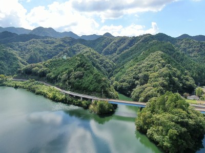 高畑湖景观，鸟瞰图