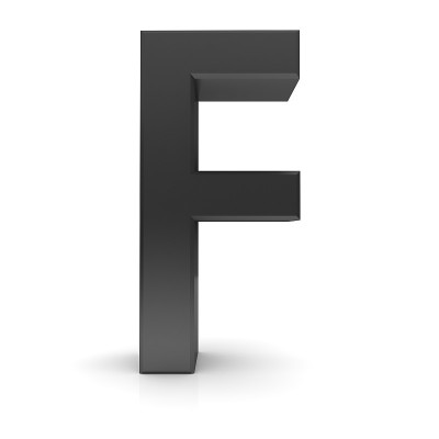 字母F黑色文本符号3d字母表