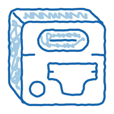 尿布装置涂鸦图标手绘插图