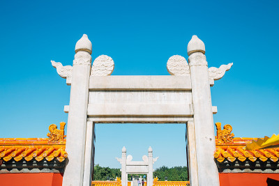 中国北京地坛公园的土地庙