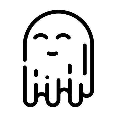幽灵神秘线矢量图标黑色插图
