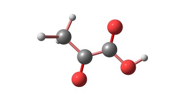丙酮酸分子结构孤立于白色