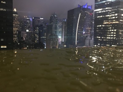 纽约曼哈顿摩天大楼的夜晚。