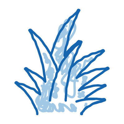 热带灌木涂鸦图标手绘插图