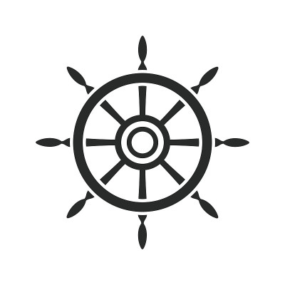 船的车轮图标矢量设计插图