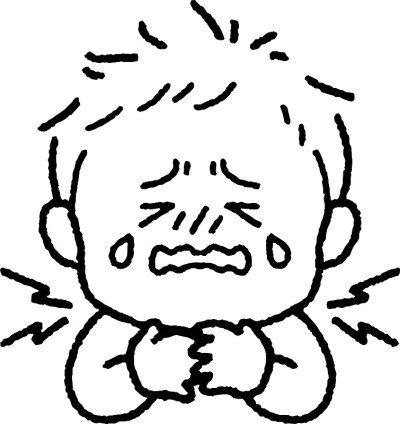 一个喉咙/脖子痛的男孩的插图