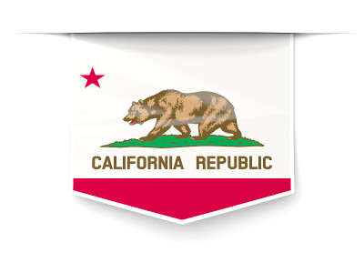 加州州旗方标上有阴影。美国地方旗帜