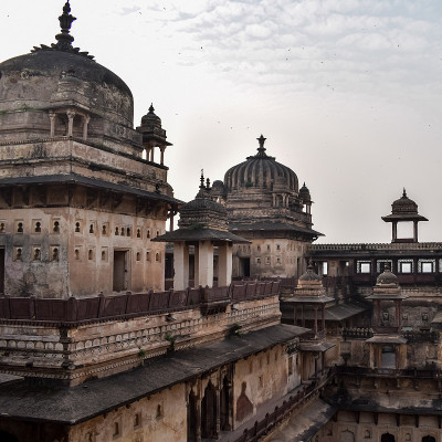 Jahangir Mahal (Orchha Fort)在Orchha，中央邦，印度，Jahangi