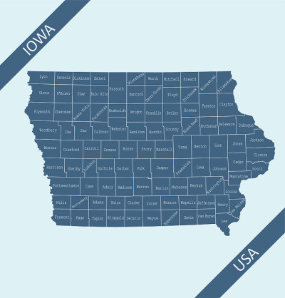 County map of Iowa